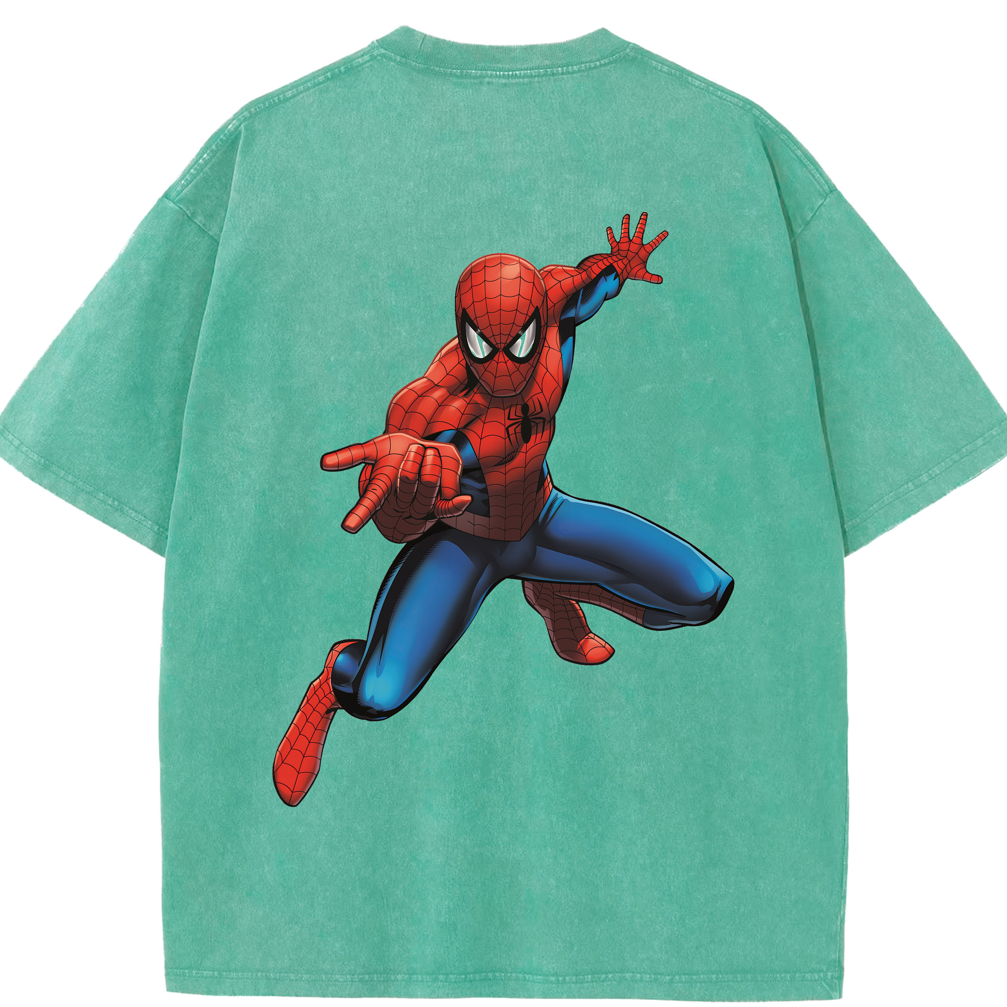 （画像用） Spider Man スパイダーマン 綿100% ヴィンテージ風 半袖Tシャツ（背面プリント）